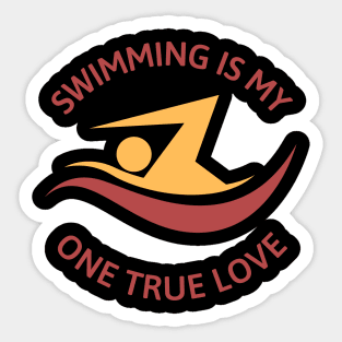 My one true love: Swimming Sticker